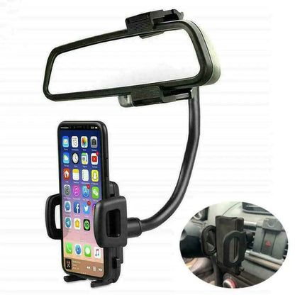 Universal 360° Car Rearview Mirror Mount Stand Holder Cradle For Cell Phone GPS WEM Support (www.WEM.support)