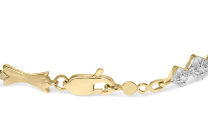 10k Gold 1/3 Cttw Diamond Miracle Set Alternating Bar and Link Bracelet (I-J Color, I1-I2 Clarity) - 7.75" Inches WEM Support (www.WEM.support)