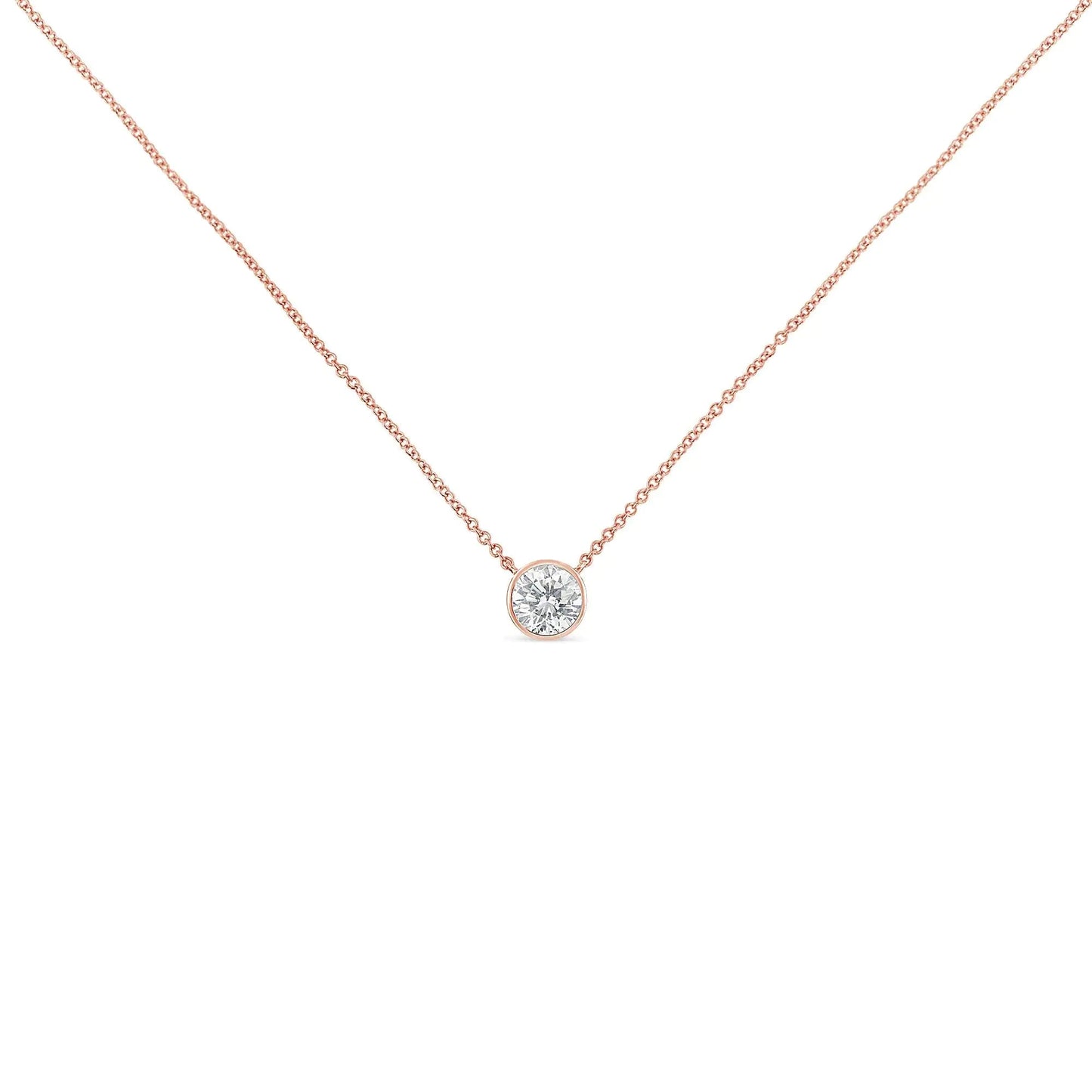 Sterlingsilber Anhänger mit Fassung und Solitär-Diamant (1/3 Karat, H-I Farbe, I1-I2 Reinheit) WEM Support (www.WEM.support)