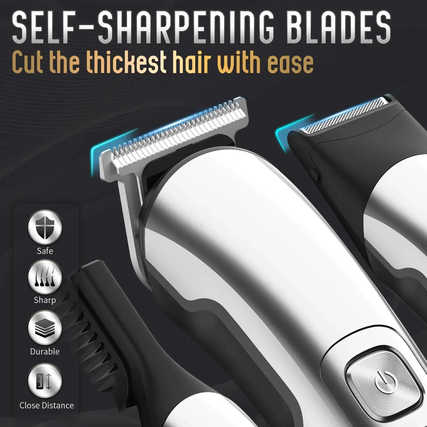 Ufree Beard Trimmer for Men, Waterproof Electric Razor for Nose, Body, Face and Mustache, Cordless Hair Clippers Shavers for Men Grooming Kit, Gifts for Men Husband Father Silver My Store