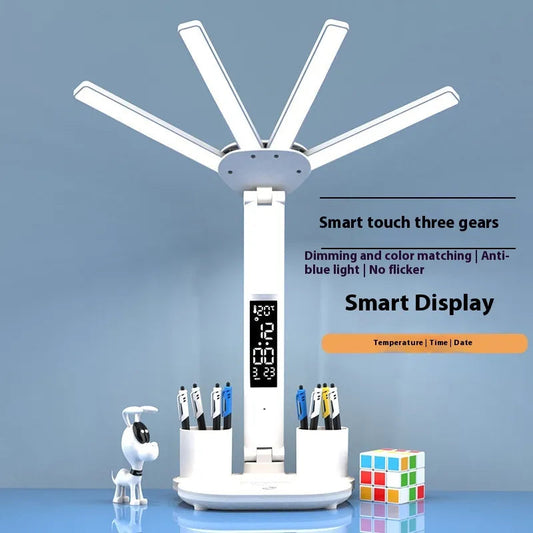 3-in-1 LED Desk Lamp with Fan & Clock HejK.com