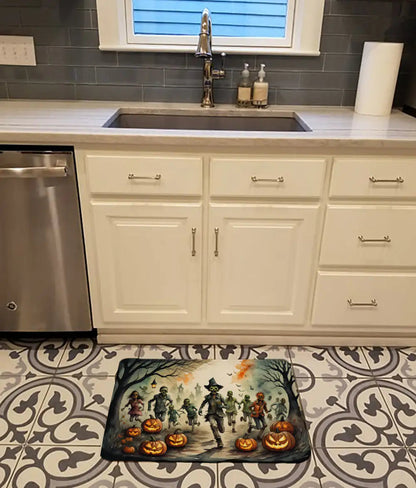 Zombies Spooky Halloween Memory Foam Kitchen Mat WEM Support (www.WEM.support)
