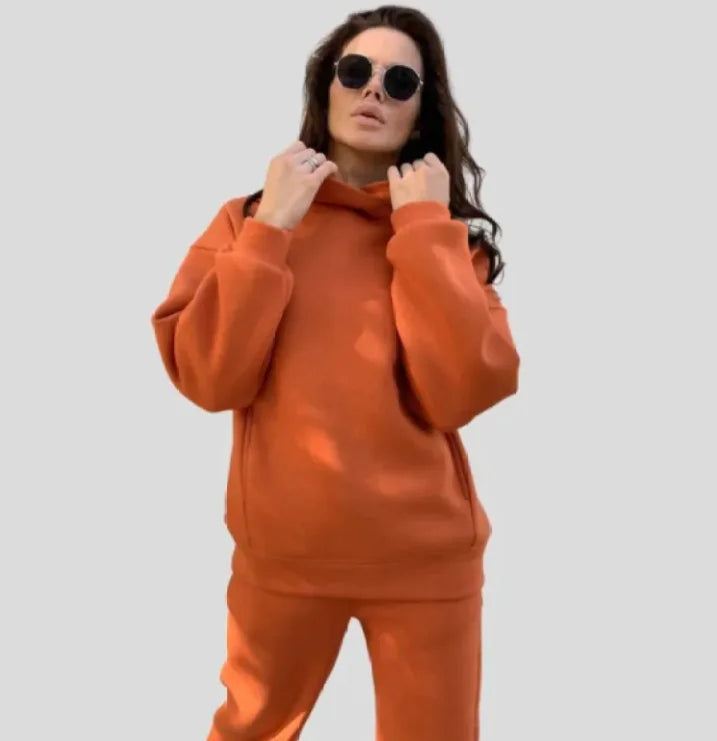 Women's Hooded Sweater And Pants Suit WEM Support (www.WEM.support)