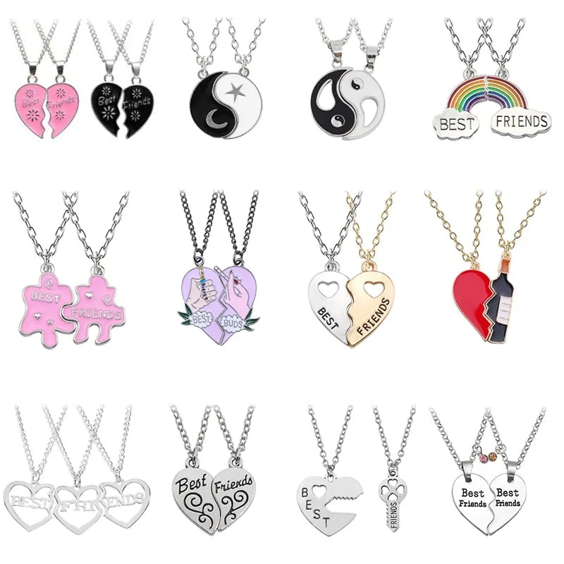 Star Moon Best Friend Pendant Necklace Set WEM Support (www.WEM.support)