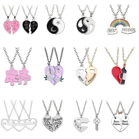 Star Moon Best Friend Pendant Necklace Set WEM Support (www.WEM.support)