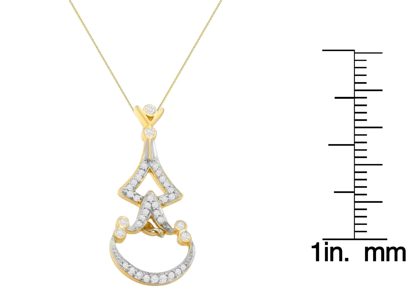 14K Yellow Gold 1/3 cttw Round Diamond Pendant Necklace (H-I, SI2-I1) WEM Support (www.WEM.support)