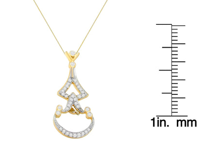 14K Yellow Gold 1/3 cttw Round Diamond Pendant Necklace (H-I, SI2-I1) WEM Support (www.WEM.support)