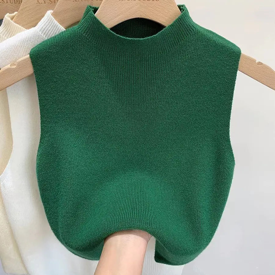 Women's small camisole vest with sweater underneath WEM Support (www.WEM.support)