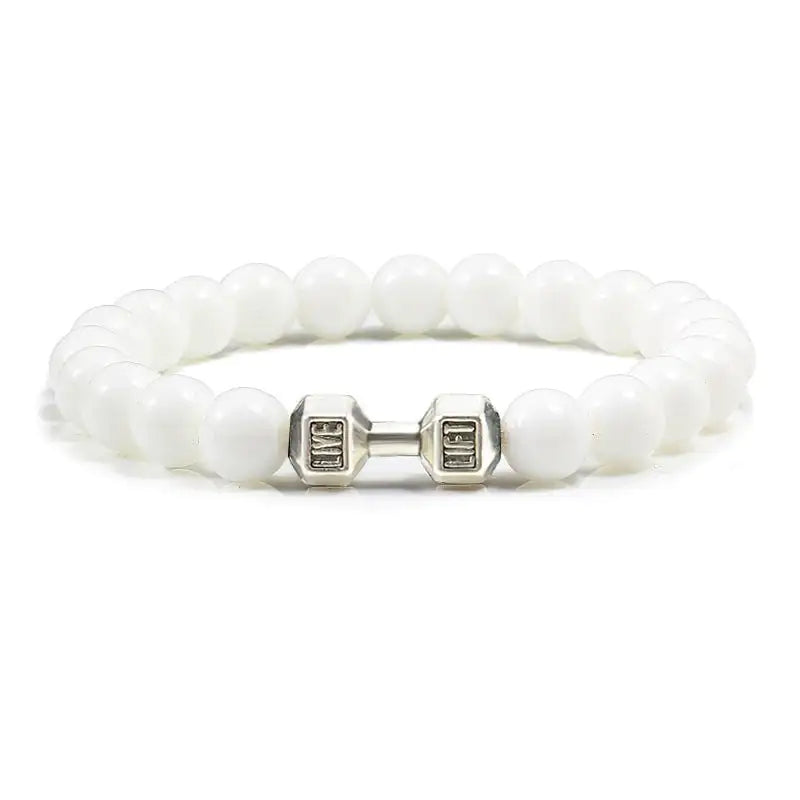 Turquoise Energy Gun Black Electroplated Alloy Barbell Bracelet WEM Support (www.WEM.support)