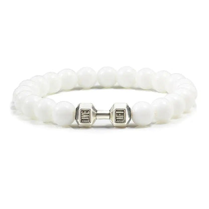 Turquoise Energy Gun Black Electroplated Alloy Barbell Bracelet WEM Support (www.WEM.support)