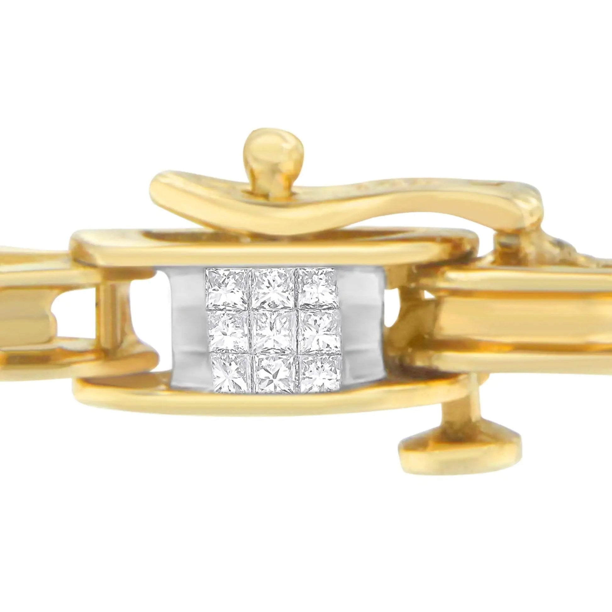 14K Yellow Gold Princess Cut Diamond Chain Link Bracelet (1.00 cttw, H-I Color, SI1-SI2 Clarity) WEM Support (www.WEM.support)