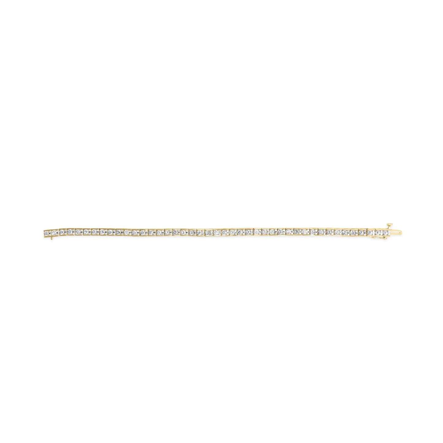 10K Yellow Gold 4.00 Cttw Channel Set Round Diamond Tennis 7" Bracelet (J-K Color, I1-I2 Clarity) WEM Support (www.WEM.support)