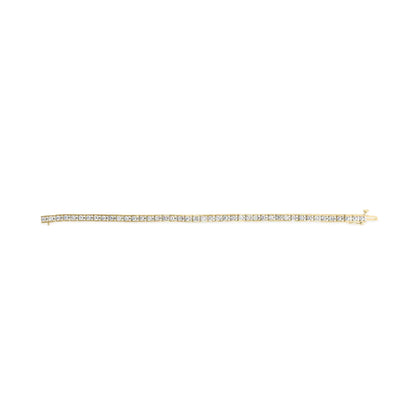 10K Yellow Gold 4.00 Cttw Channel Set Round Diamond Tennis 7" Bracelet (J-K Color, I1-I2 Clarity) WEM Support (www.WEM.support)