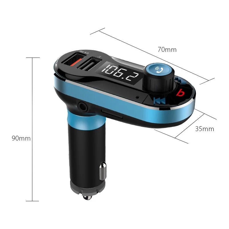 Transmissor FM Modulador Bluetooth Player de Música para Carro WEM Support (www.WEM.support)