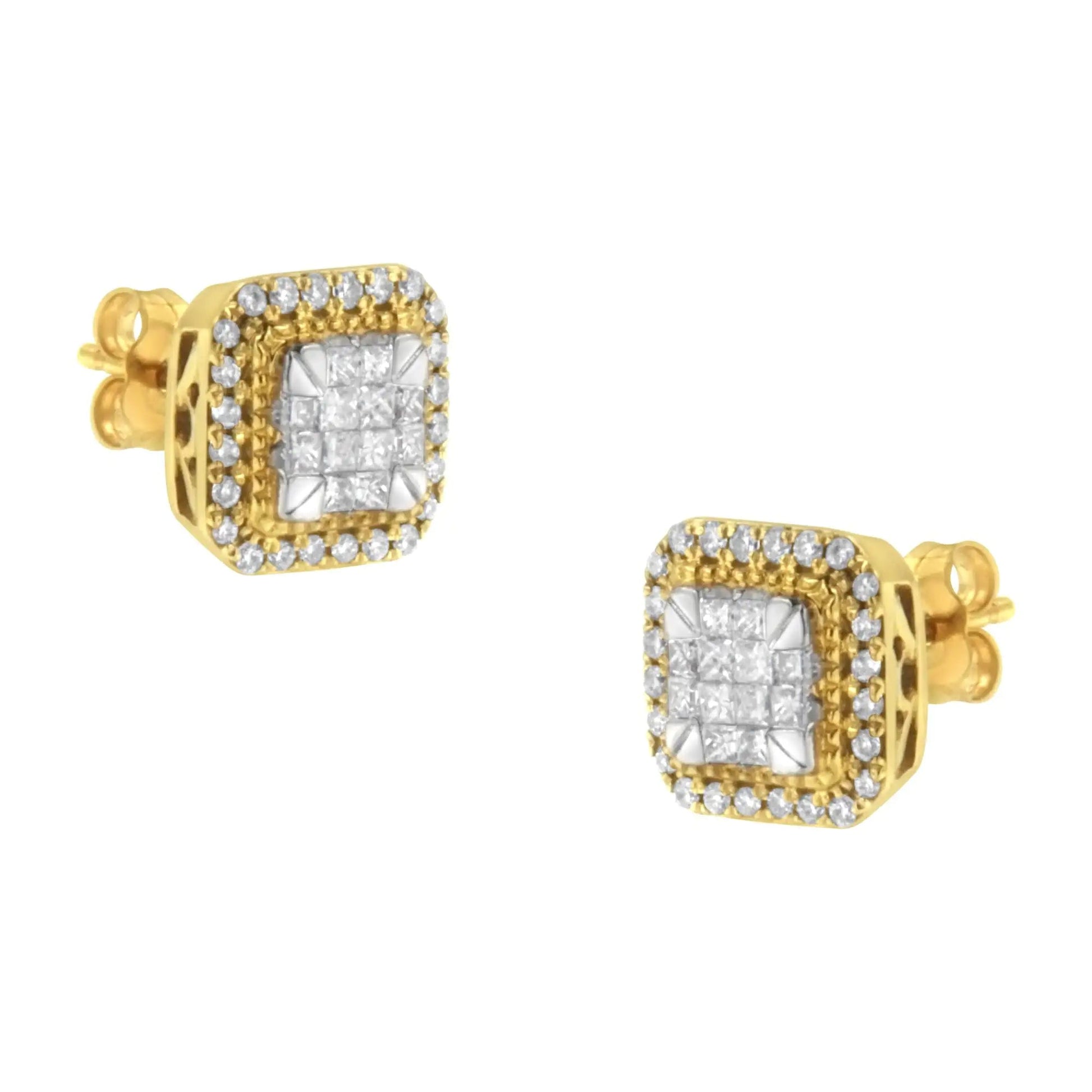 10KT Yellow Gold Diamond Stud Earrings (1/2 cttw, H-I Color, SI2-I1 Clarity) WEM Support (www.WEM.support)