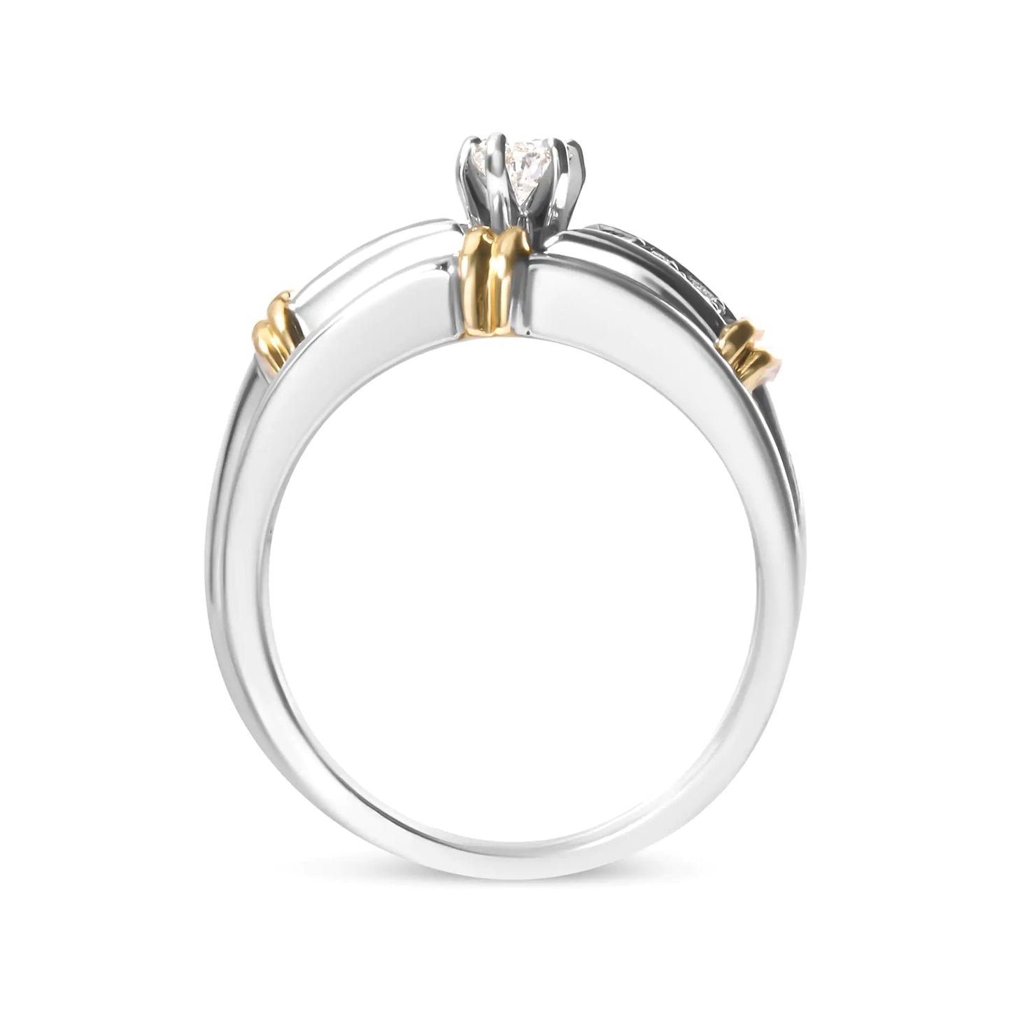 14K Yellow and White Gold 1/3 Cttw Marquise Diamond Cocktail Engagement Ring Set (H-I Color, SI1-SI2 Clarity) WEM Support (www.WEM.support)