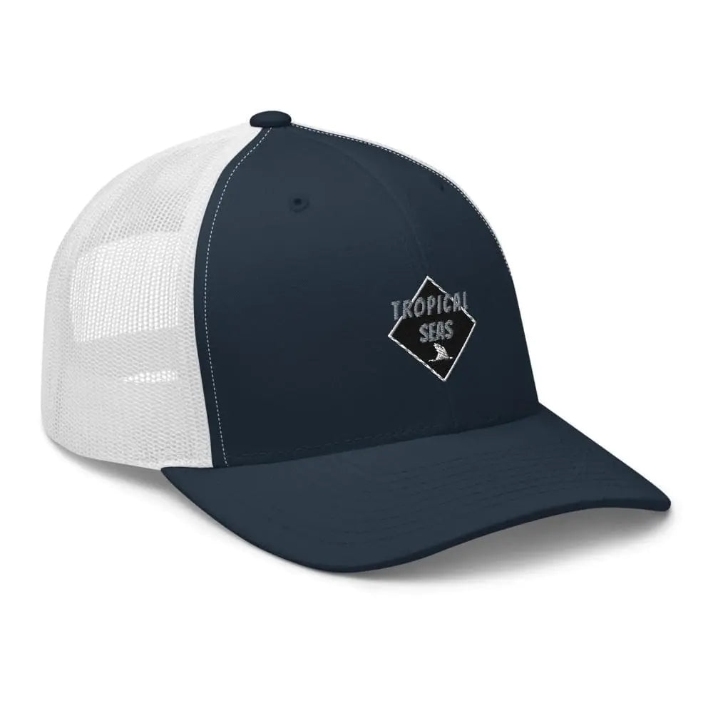 Tropical Seas Shark Fin Trucker Hat WEM Support (www.WEM.support)