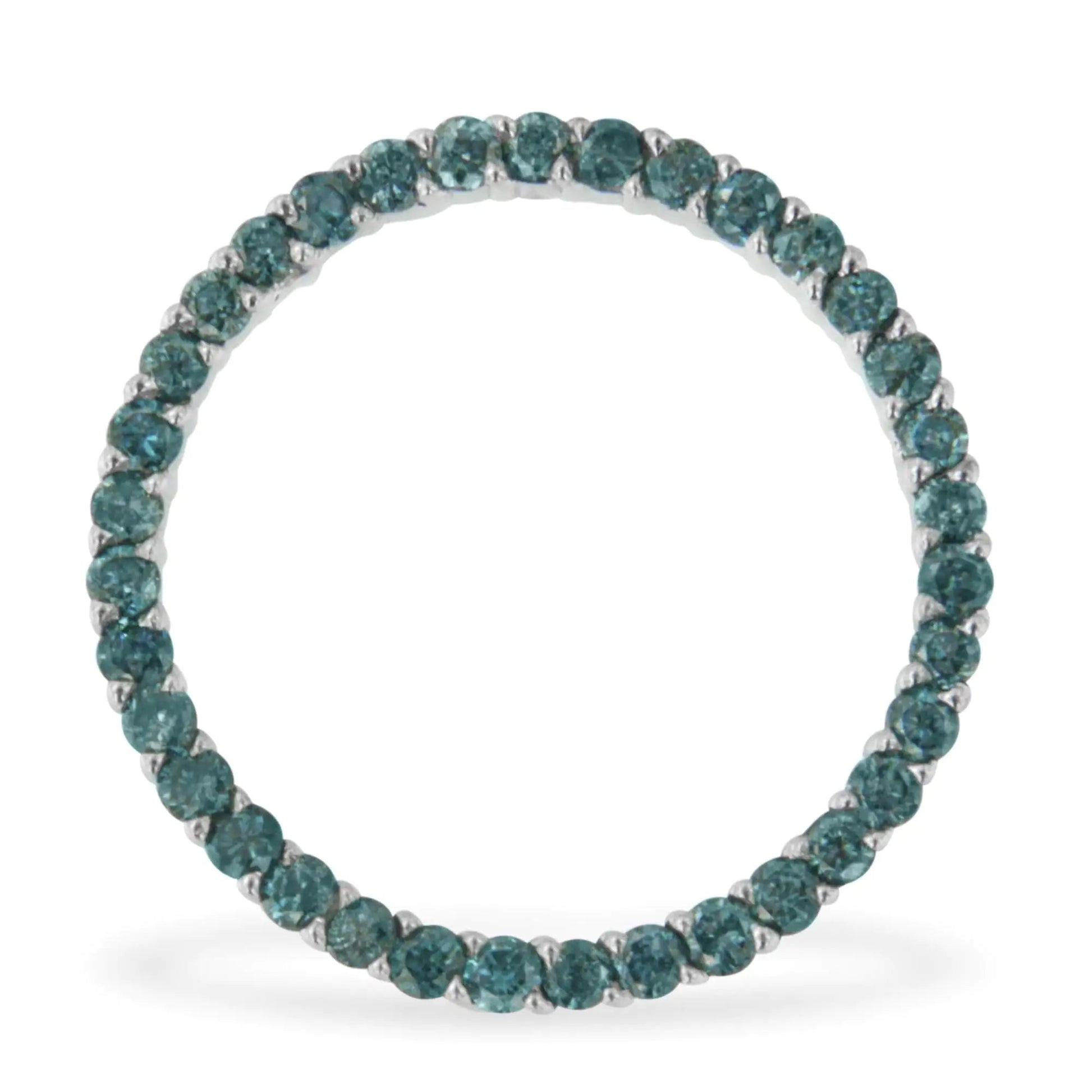 14K White Gold Treated Blue Diamond Pendant Necklace (1 cttw, Blue Color, I1-I2 Clarity) WEM Support (www.WEM.support)