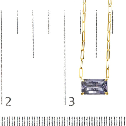 14K Yellow Gold Natural 2 7/8 Cttw Pixel Cut Emerald Bicolor Tanzanite Pendant Necklace with Paperclip Chain - 18 Inches WEM Support (www.WEM.support)