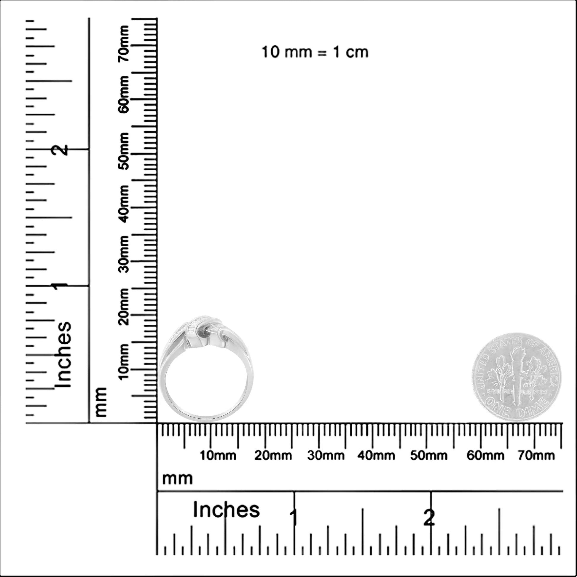 14K White Gold 1/3 Cttw Channel Set Baguette Diamond Bypass Ring Band (H-I Color, SI1-SI2 Clarity) WEM Support (www.WEM.support)