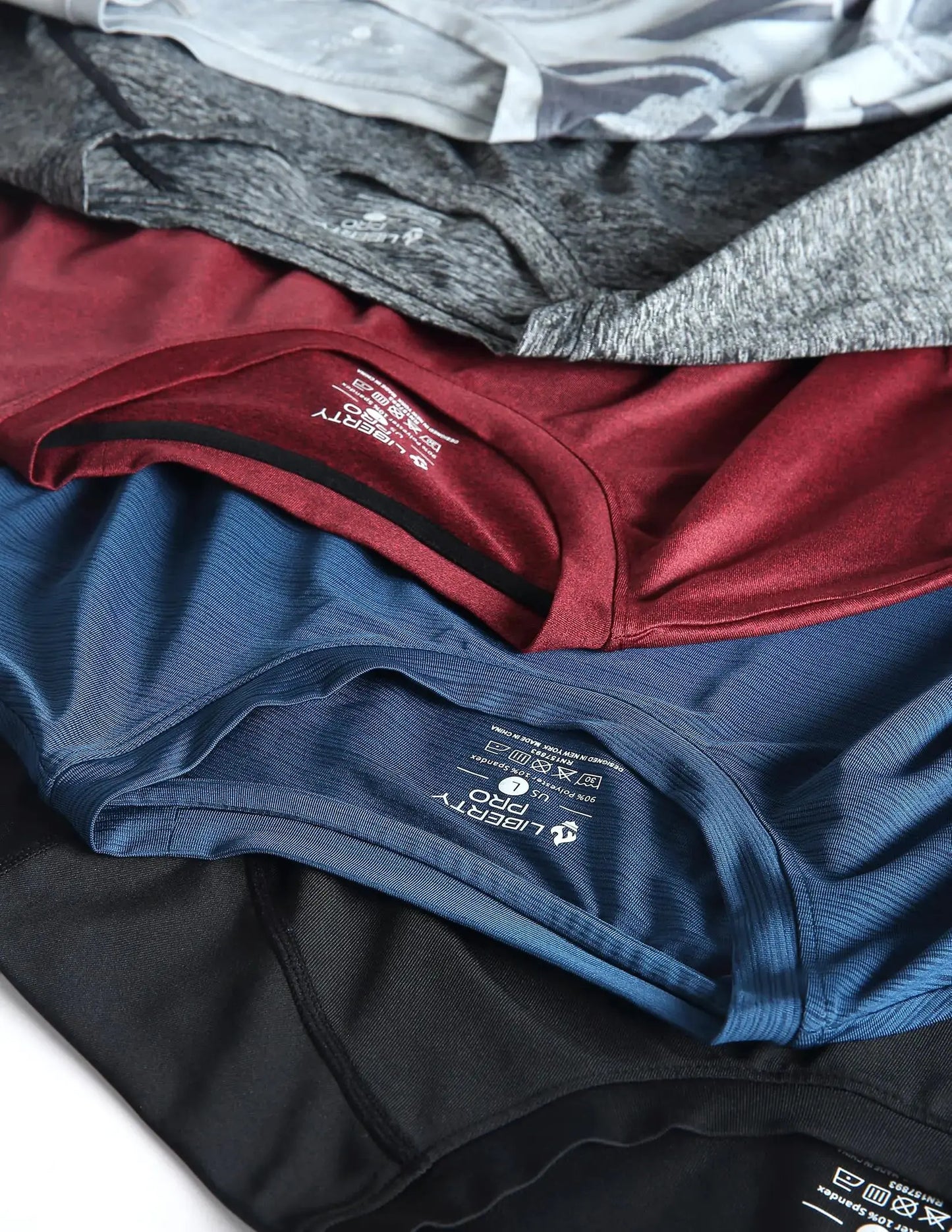 5 Pack Men’s Active Quick Dry Crew Neck T Shirts | Athletic Running Gym Workout Short Sleeve Tee Tops Bulk Light Gray/Gradient Red/Blue/Charcoal/Black Large My Store