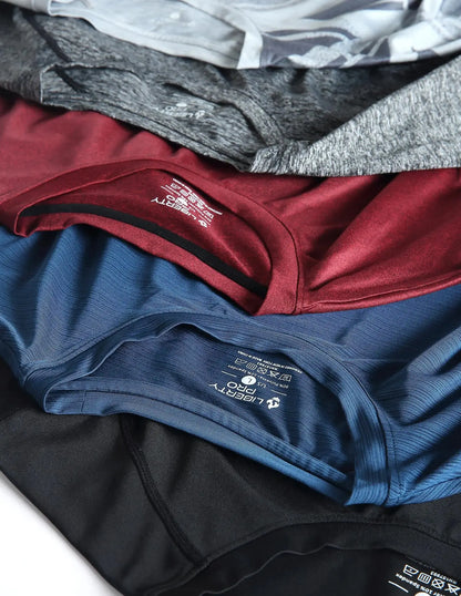 5 Pack Men’s Active Quick Dry Crew Neck T Shirts | Athletic Running Gym Workout Short Sleeve Tee Tops Bulk Light Gray/Gradient Red/Blue/Charcoal/Black Large My Store