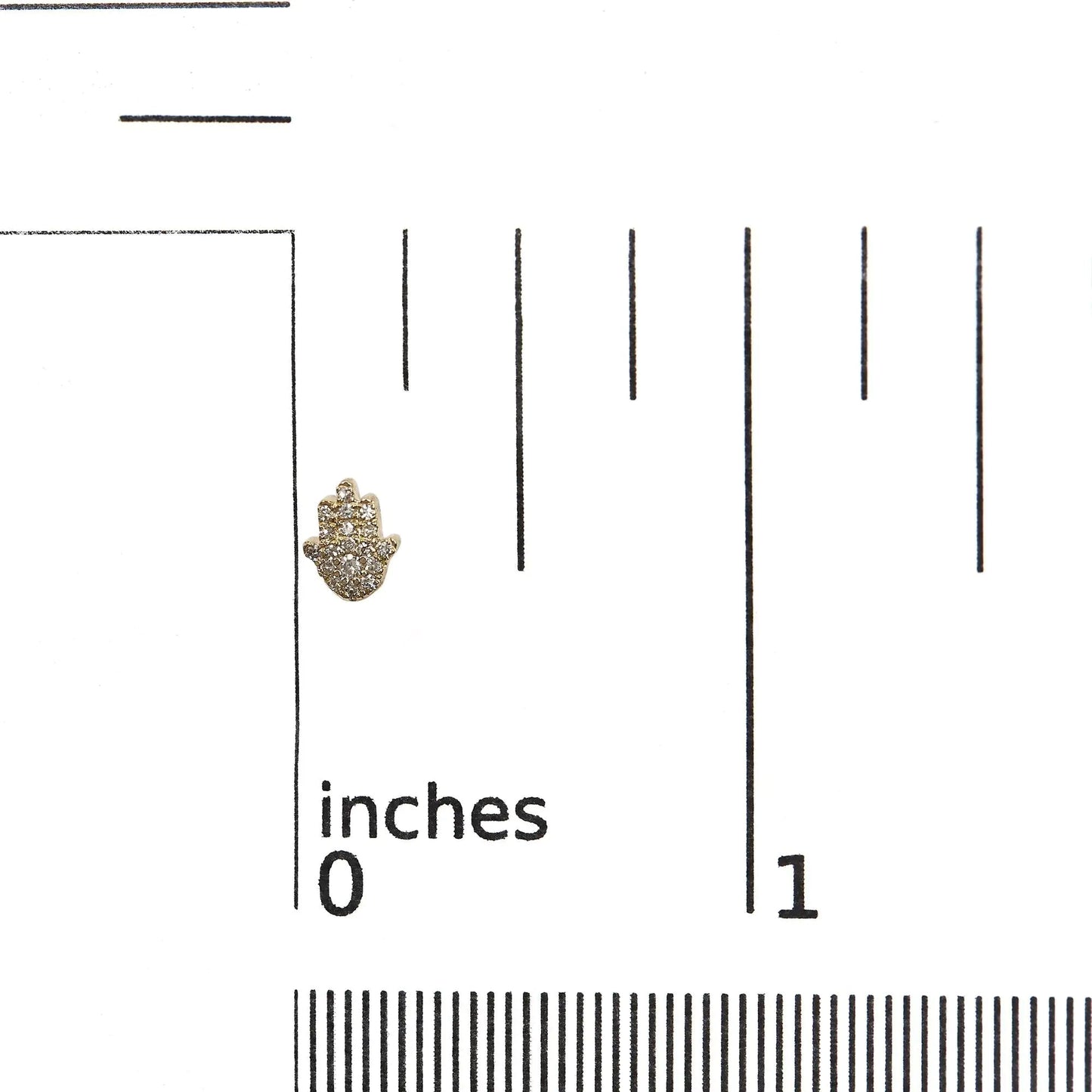 10K Yellow Gold Diamond Accented Hamsa Stud Earrings (H-I Color, I1-I2 Clarity) WEM Support (www.WEM.support)