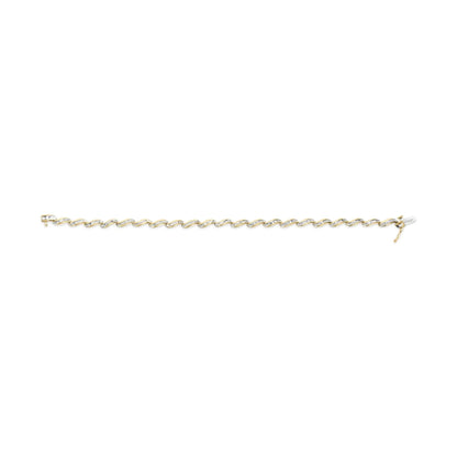 10k Yellow Gold 1.00 Cttw Baguette-Cut Diamond Spiral Link 7.50" Bracelet (I-J Color, I1-I2 Clarity) WEM Support (www.WEM.support)