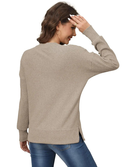 Women's Pullover Sweatshirt Sweatshirt Side Fork Thumb Hole Fall Long Sleeve Striped Shirts Tops Apricot XX-Large My Store
