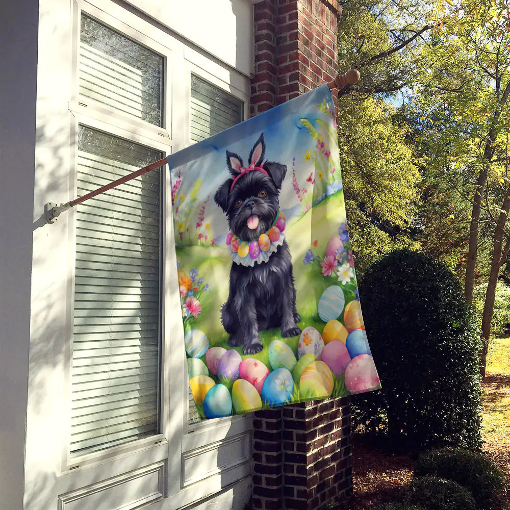 Affenpinscher Easter Egg Hunt House Flag WEM Support (www.WEM.support)