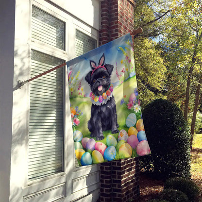 Affenpinscher Easter Egg Hunt House Flag WEM Support (www.WEM.support)
