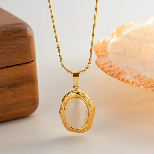 18K Cat Eye Pendant HejK.com