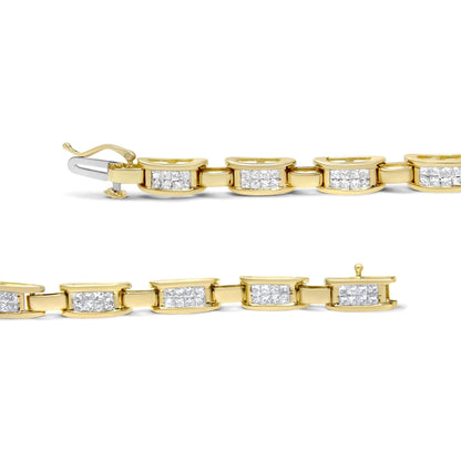14K Yellow Gold Princess-Cut Diamond Links of Love Bracelet (2.00 cttw, H-I Color, SI2-I1 Clarity) WEM Support (www.WEM.support)