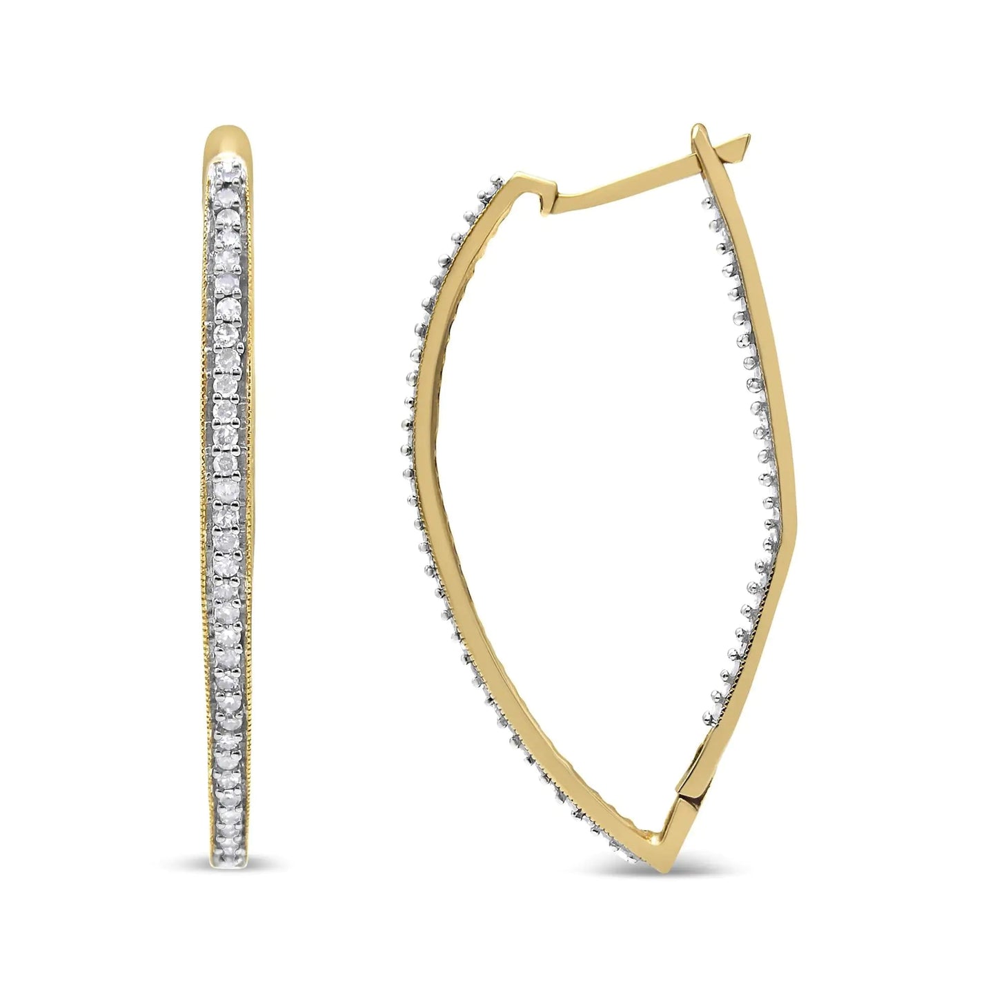 10k Yellow Gold Round Cut Diamond Earrings (1 cttw, I-J Color, I2-I3 Clarity) WEM Support (www.WEM.support)