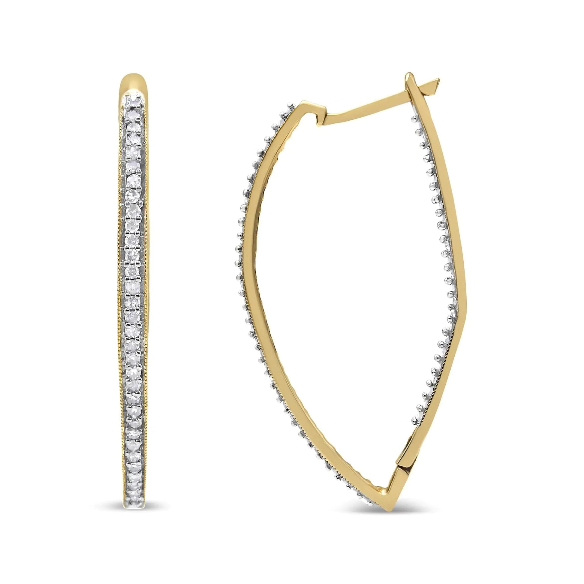 10k Yellow Gold Round Cut Diamond Earrings (1 cttw, I-J Color, I2-I3 Clarity) WEM Support (www.WEM.support)