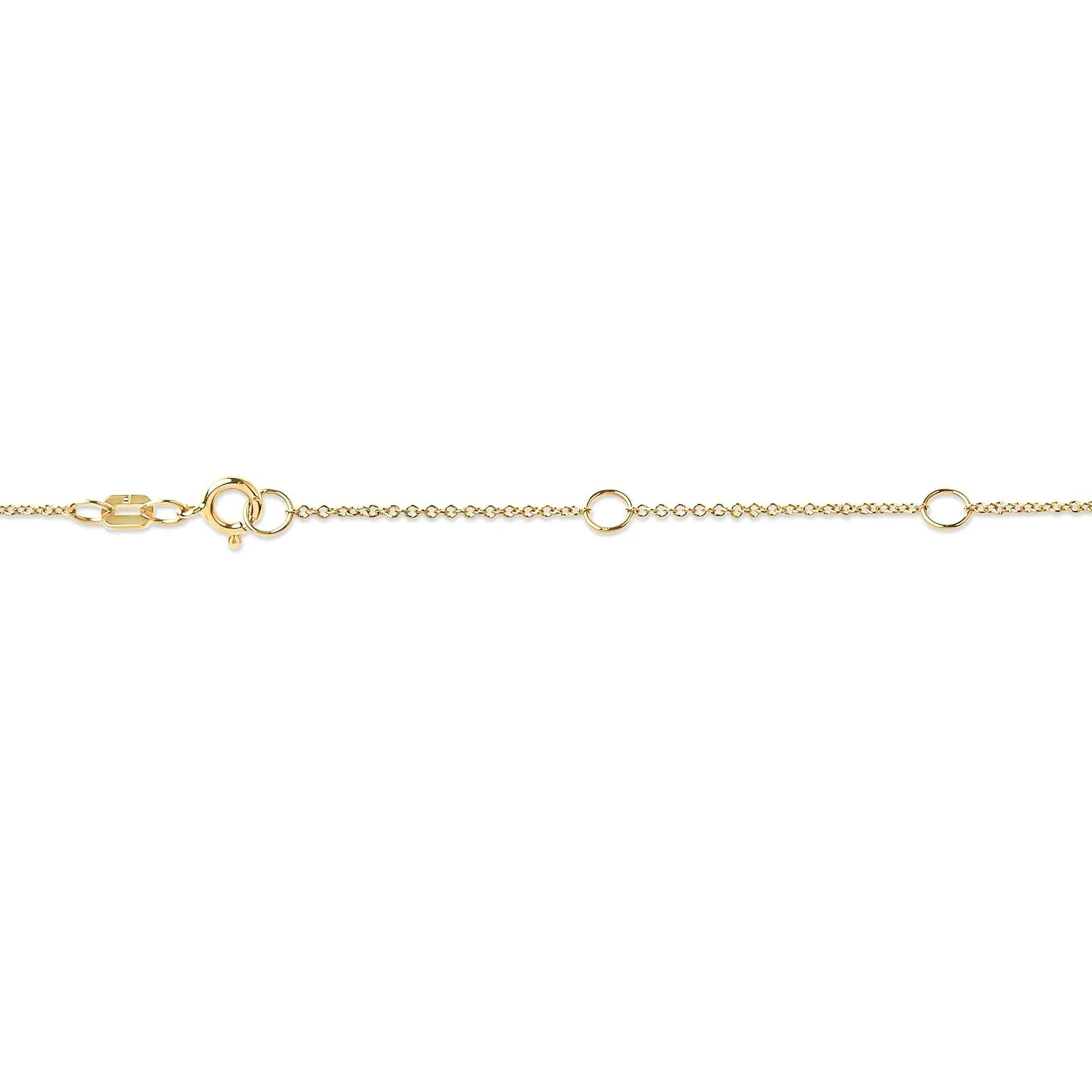 10K Yellow Gold 1/5 Carat Round Brilliant-Cut Diamond Modern Bezel-Set Solitaire 16"-18" Pendant Necklace (H-I Color, SI2-I1 Clarity) WEM Support (www.WEM.support)
