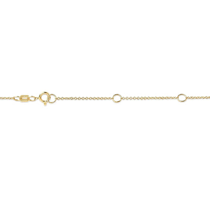 10K Yellow Gold 1/5 Carat Round Brilliant-Cut Diamond Modern Bezel-Set Solitaire 16"-18" Pendant Necklace (H-I Color, SI2-I1 Clarity) WEM Support (www.WEM.support)
