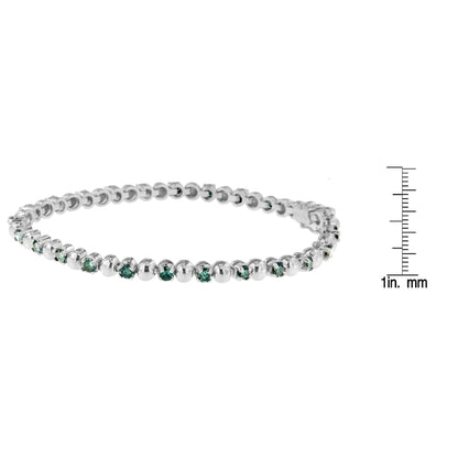 14K White Gold Round-Cut Blue Diamonds Bracelet (3.00 cttw, Blue Color, Clarity) WEM Support (www.WEM.support)