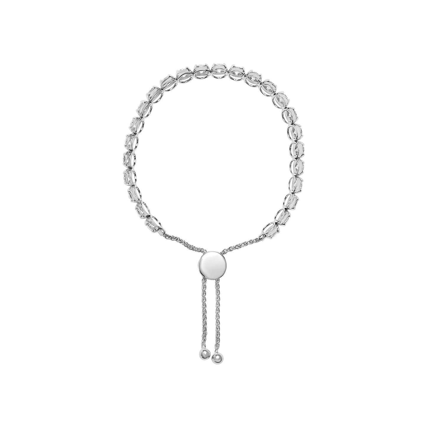 14K White Gold 6.00 Cttw Diamond 4”-10” Adjustable Bolo Tennis Bracelet (I-J Color, I1-I2 Clarity) WEM Support (www.WEM.support)