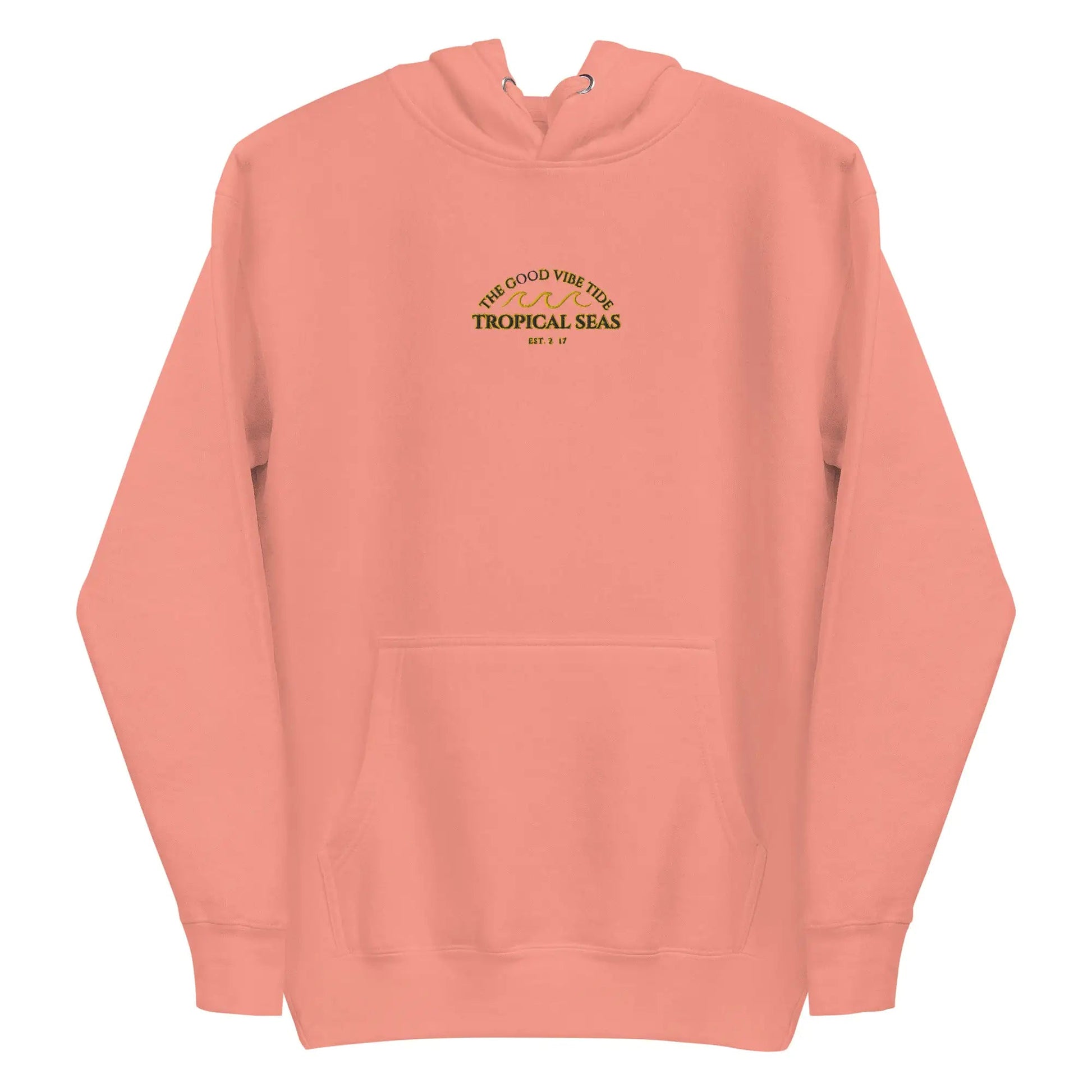 Tropical Seas Center Waves Hoodie WEM Support (www.WEM.support)