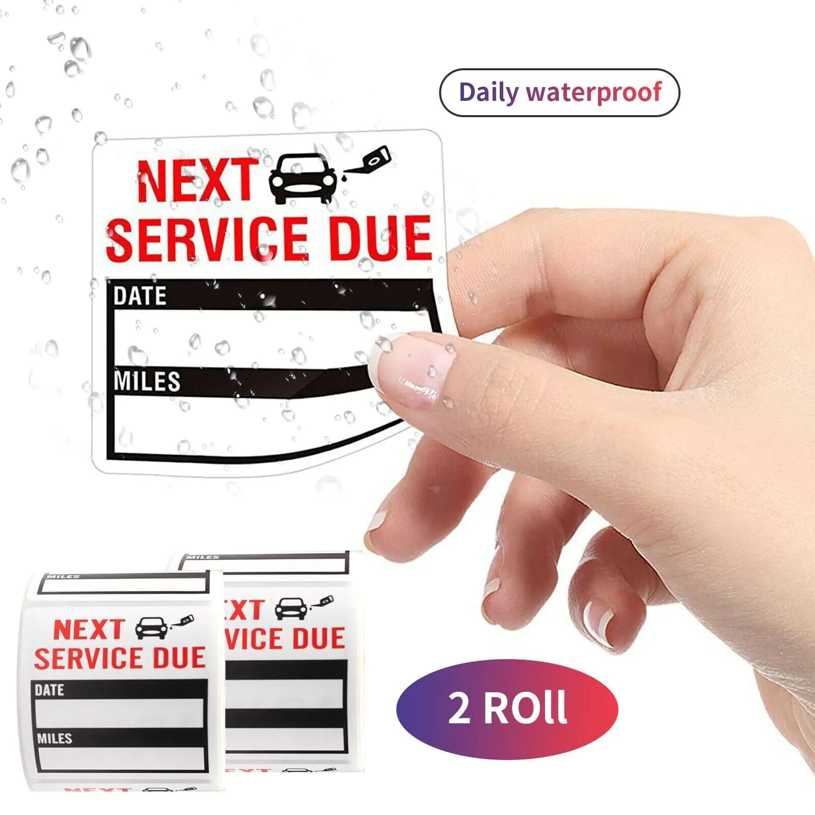 300 Oil Change Service Reminder Stickers Clear Window Lite Sticker Pack 2"x2" US WEM Support (www.WEM.support)