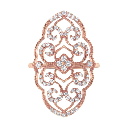 10KT Rose Gold Diamond Cocktail Ring (1/2 cttw, H-I Color, I1-I2 Clarity) WEM Support (www.WEM.support)
