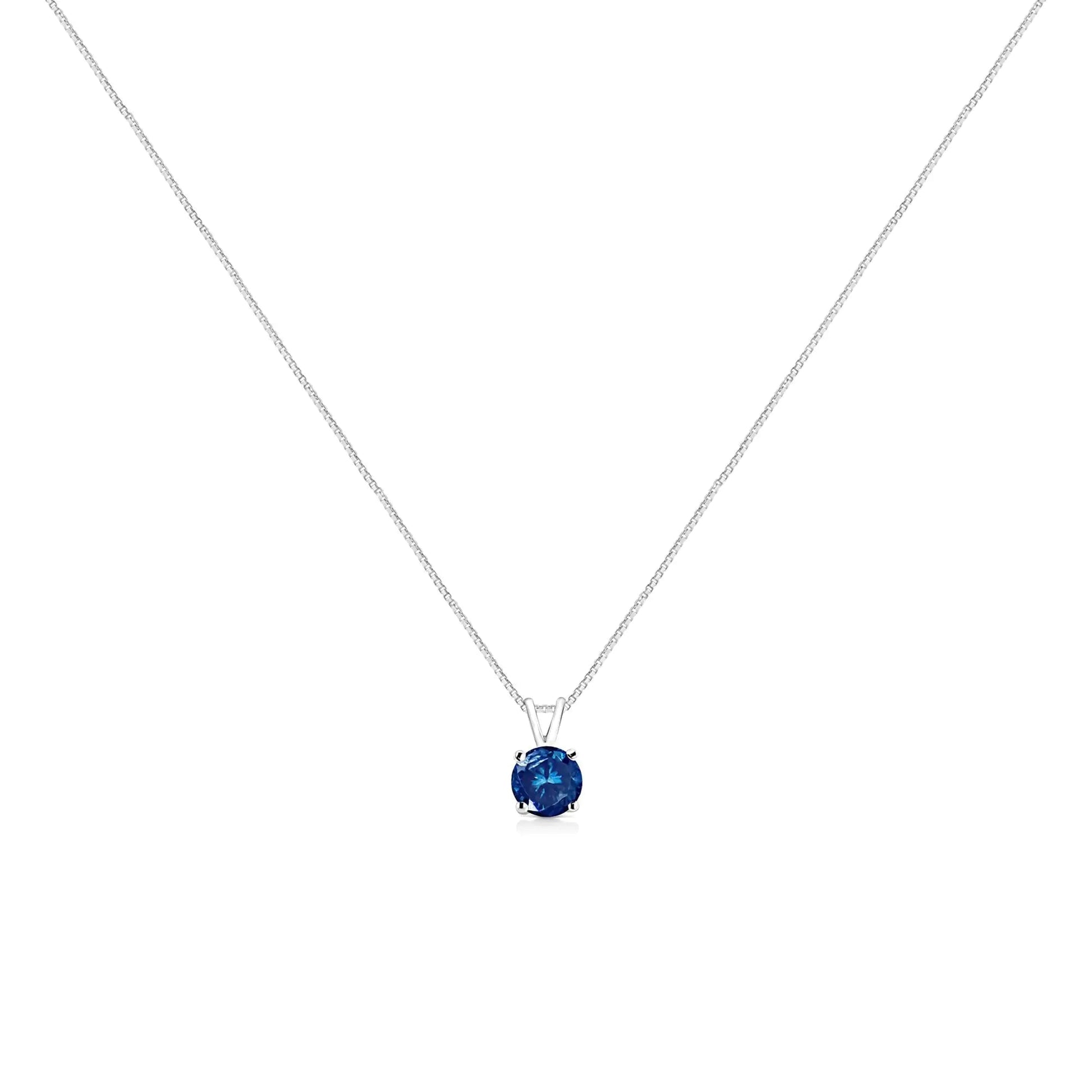 14K Weißgold 1/4 Cttw Rund Brillant Geschliffener Laborgezüchteter Diamant 4-Krappen Solitär Anhänger Halskette WEM Support (www.WEM.support)