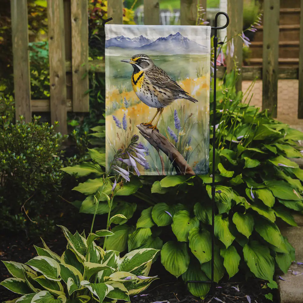 Wyoming Western Meadowlark Garden Flag WEM Support (www.WEM.support)