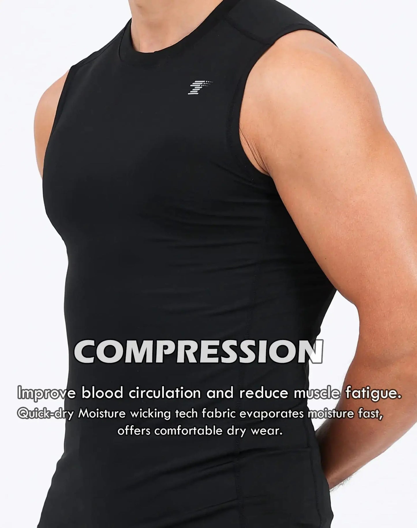 TELALEO 5 Pack Men's Athletic Compression Shirts Sleeveless Workout Tank Top Sports Base Layer Running Basketball Black/White(five Pack) Medium My Store
