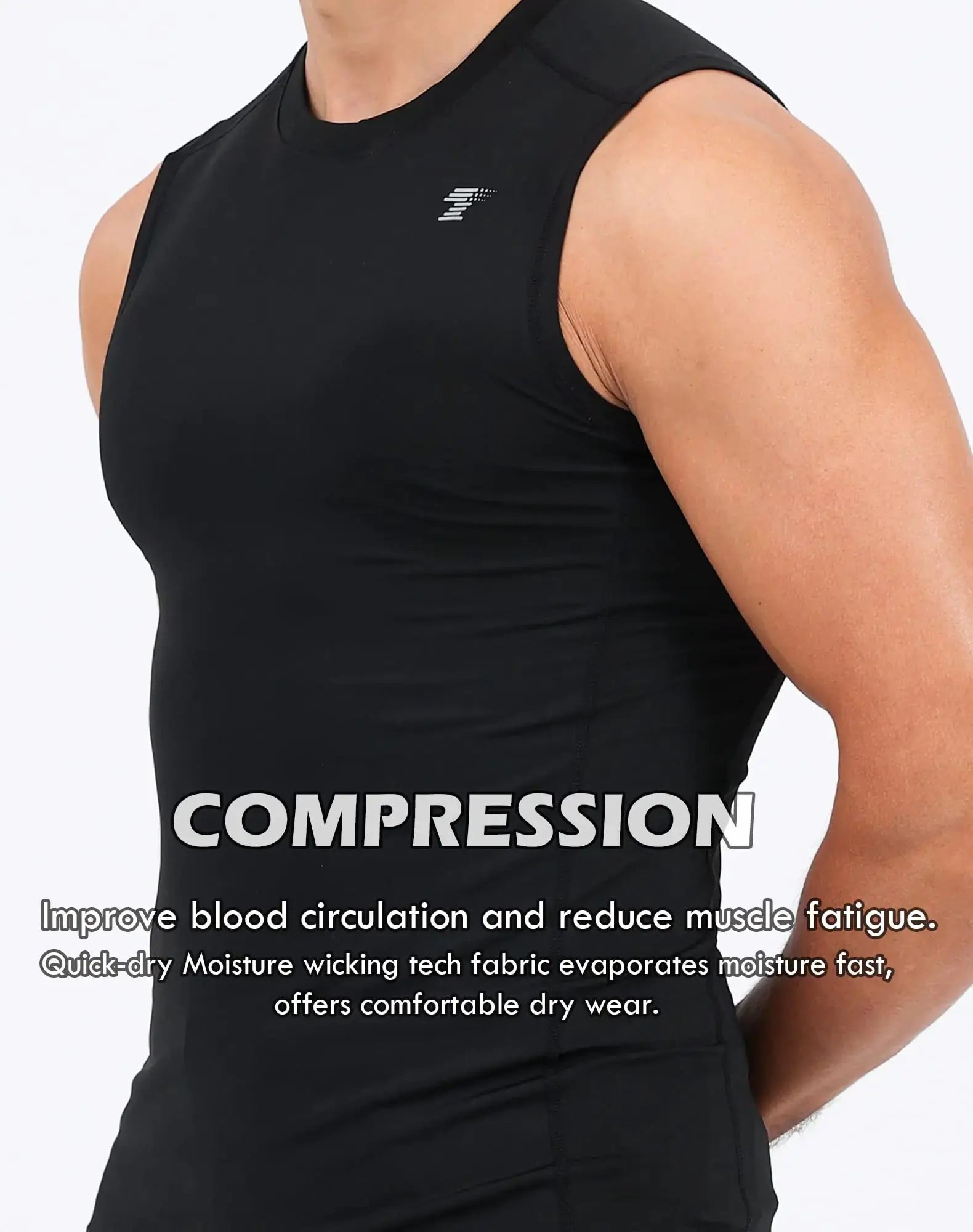 TELALEO 5 Pack Men's Athletic Compression Shirts Sleeveless Workout Tank Top Sports Base Layer Running Basketball Black/White(five Pack) Medium My Store