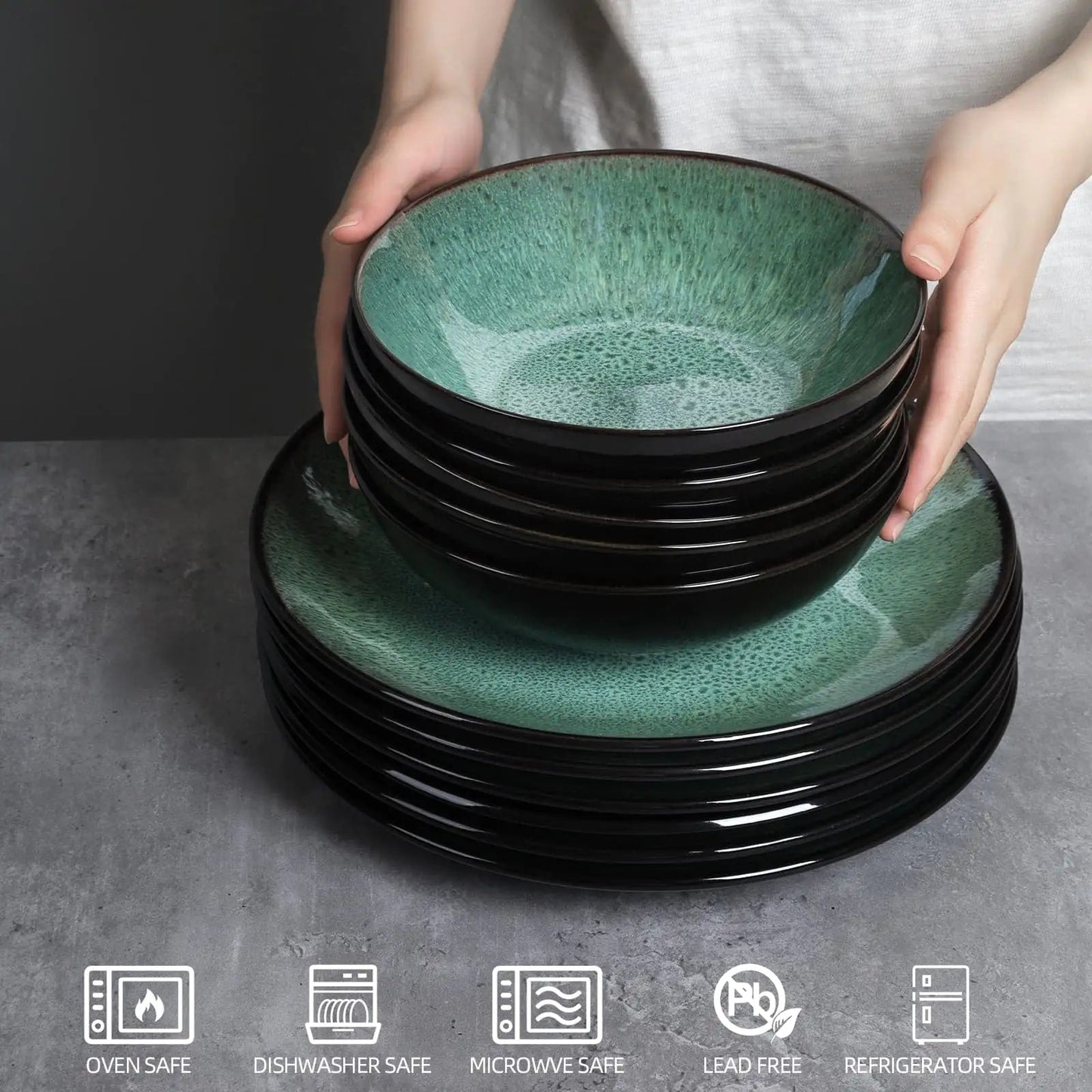 Steak Plate Creative Western Food Plate Vegetable Plate Set Of 6 For Cereal, Salad, Pasta, Soup, Dessert, Serving Dishwasher, Microwave And Oven WEM Support (www.WEM.support)