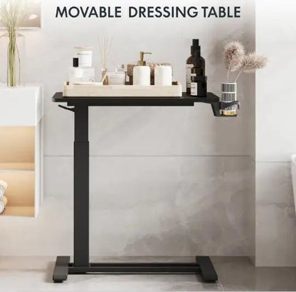 Standing Rolling Desk With Hidden Wheels Side Table Adjustable Height OverBed Table Hospital Desk With Cup Holder WEM Support (www.WEM.support)