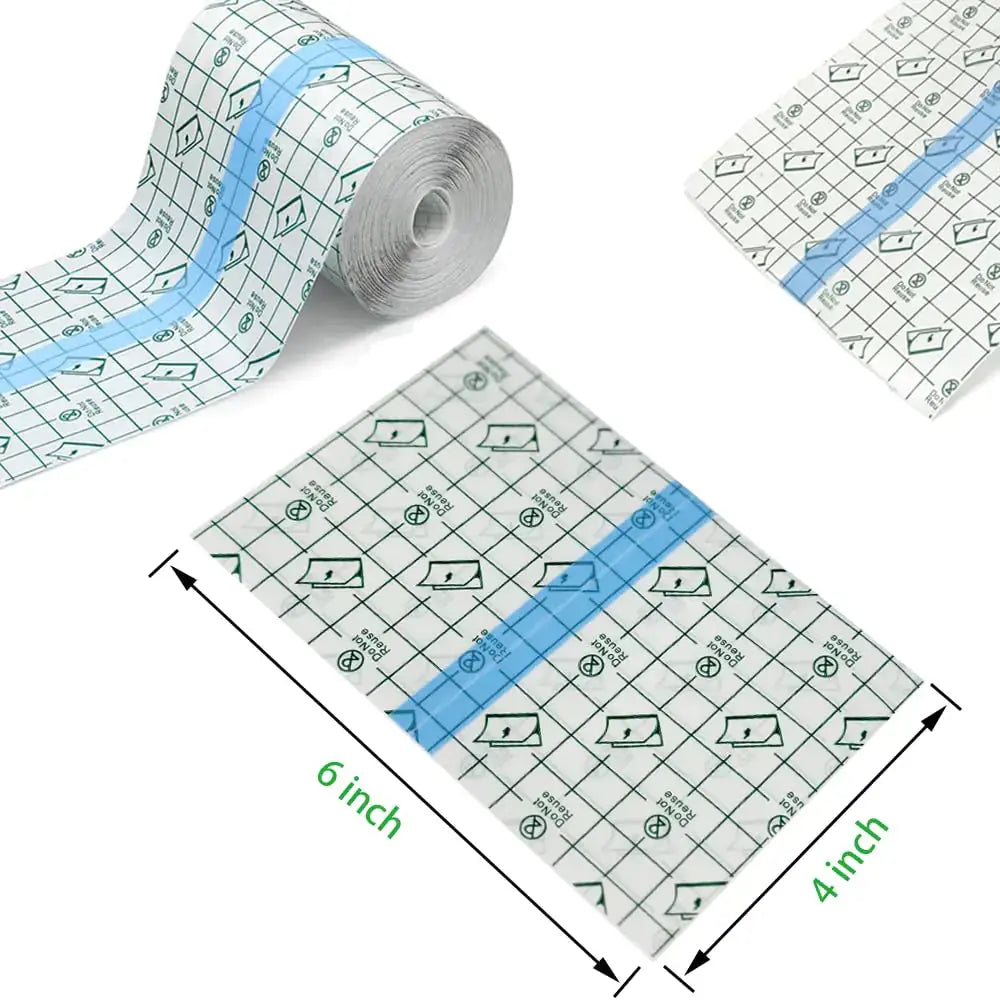 50 Pieces 4 x 6 in Stretch Waterproof Adhesive Bandages Transparent Film for Tattoo Aftercare and Skin Repair Adhesive Tattoo Supply Wrap 4 x 6 Inch(Pack of 50) My Store