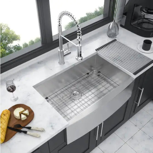 Stainless Steel Apron Front Farmhouse Kitchen Sink-Prohibited For Sale On Amazon WEM Support (www.WEM.support)
